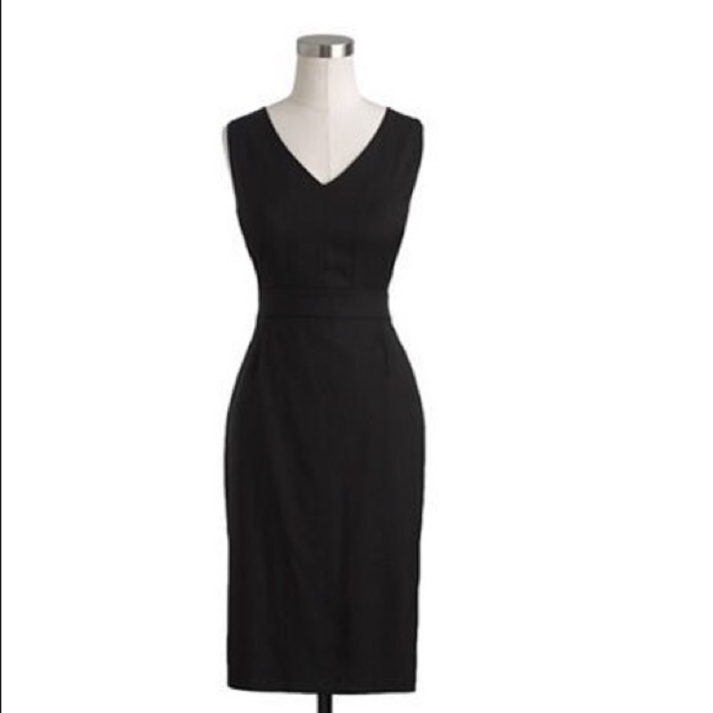 J.Crew black super 120s work sheath dress